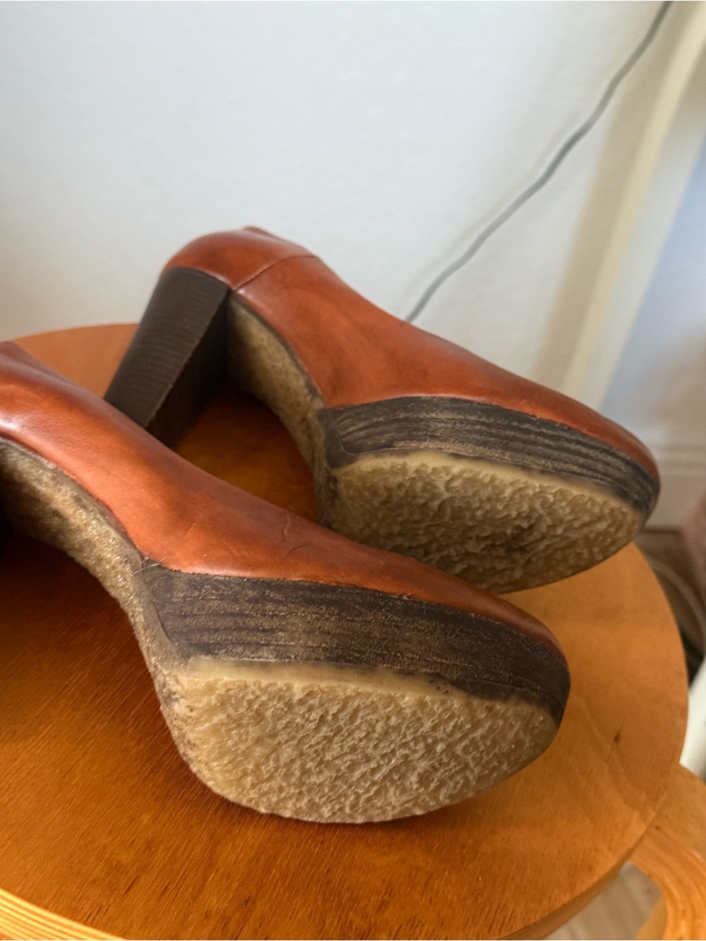 MIU MIU Women's Brown Leather Platform Pumps - Classic High Heel - Picture 6 of 7